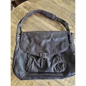 ABACO Paris Brown Leather Purse Shoulder Bag Chocolate Brown Made in France Y2K